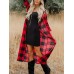 Casual Women Autumn Loose Plaid Long Sleeve Long Cardigans