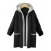 Women Casual Long Sleeve Patchwork Hooded Coats