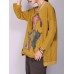 M-5XL Cartoon Cat Print Long Sleeve Loose Casual T-shirts for Women