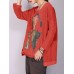 M-5XL Cartoon Cat Print Long Sleeve Loose Casual T-shirts for Women