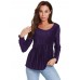 Metallic Ruffled Blouses Long-sleeved T-shirts