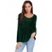 Metallic Ruffled Blouses Long-sleeved T-shirts