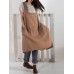 S-5XL Japanese Vintage Solid Color Side Pockets Cotton Apron Dress