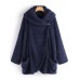 Casual Women Solid Color Fleece Batwing Sleeve Coats with Pockets