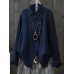 Women Cotton Linen Long Sleeve Side Button Down Loose Casual Blouse