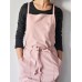 Women Casual Japanese Style Cotton Aprons Dress with Pocket